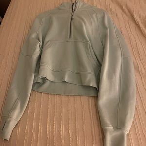 Delicate mint Lululemon scuba half zip hoodie